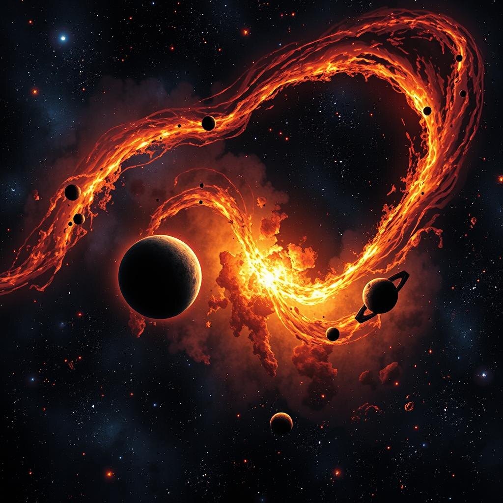 Планеты. Иллюстрация сгенерирована нейросетью