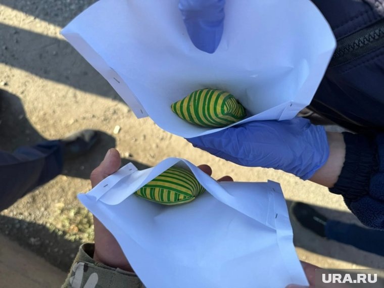 Свертки с веществами, найденные у подозреваемого. Фото: группа VK Полиция Тюменской области