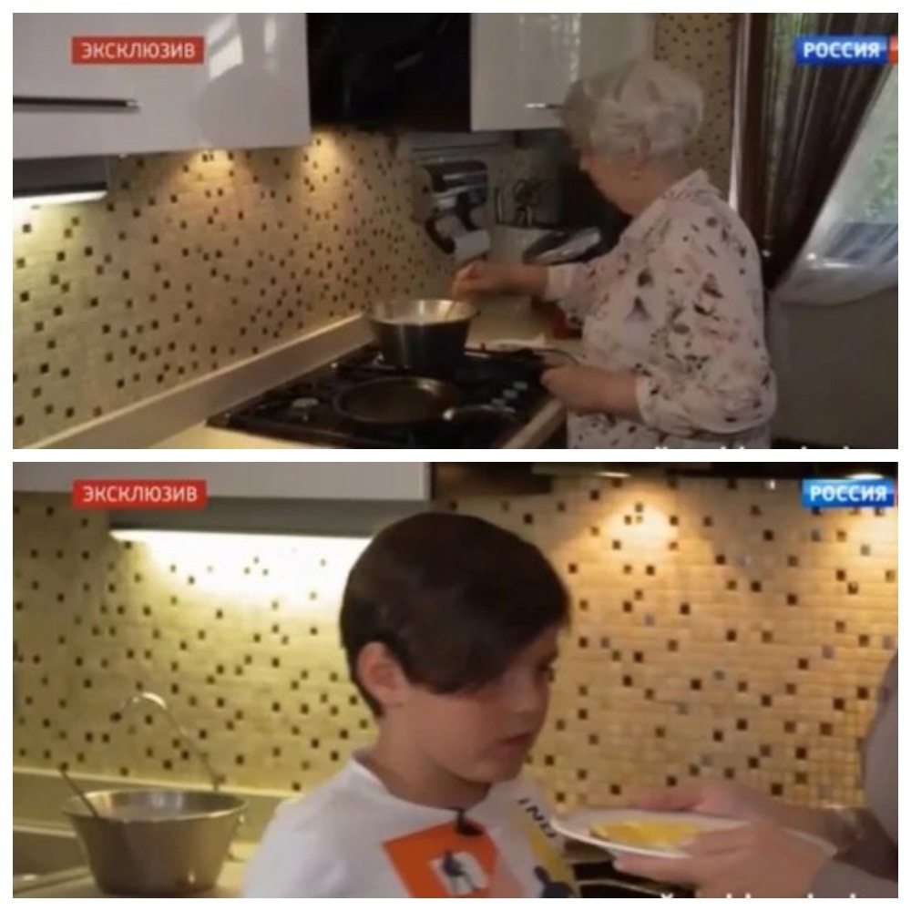 Именно бабушка встретила журналистов у плиты – в этот момент она жарила блинчики.