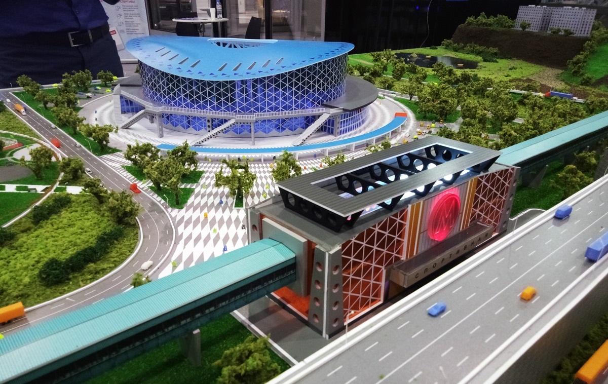 Первоначальный макет станции "Спортивная" и ледового дворца спорта в Новосибирске. Фото из открытых источников