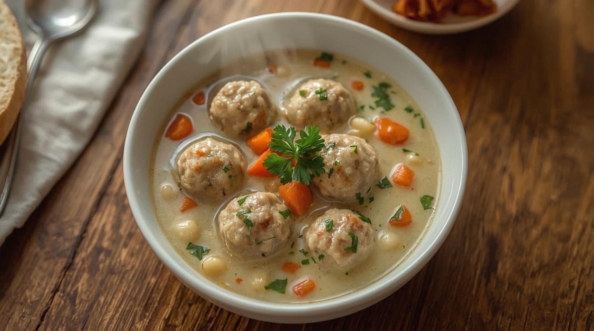 Суп куриный с фрикадельками