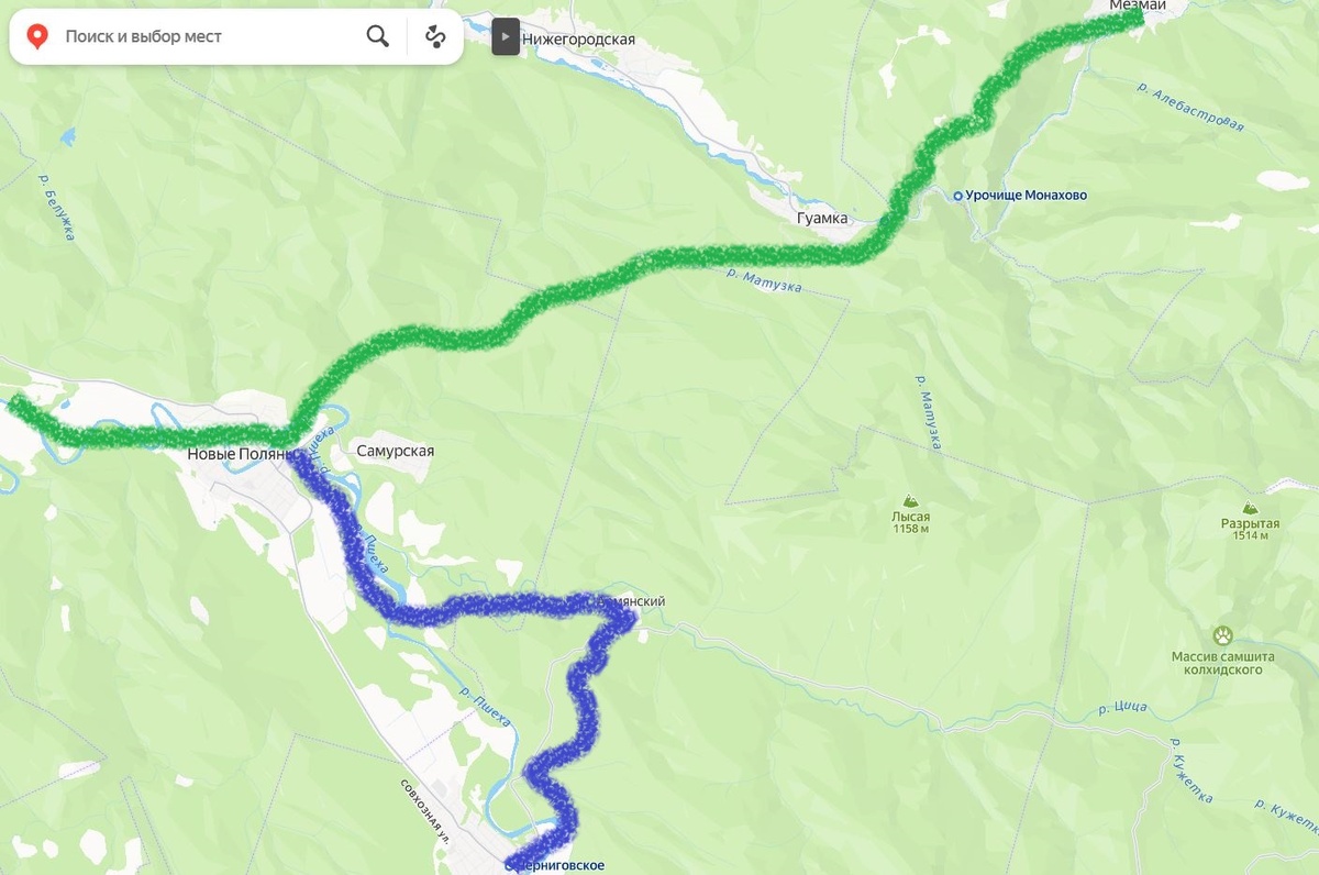 маршруты нанесены ориентировочно, без точной привязки к конкретным точкам на ккарте