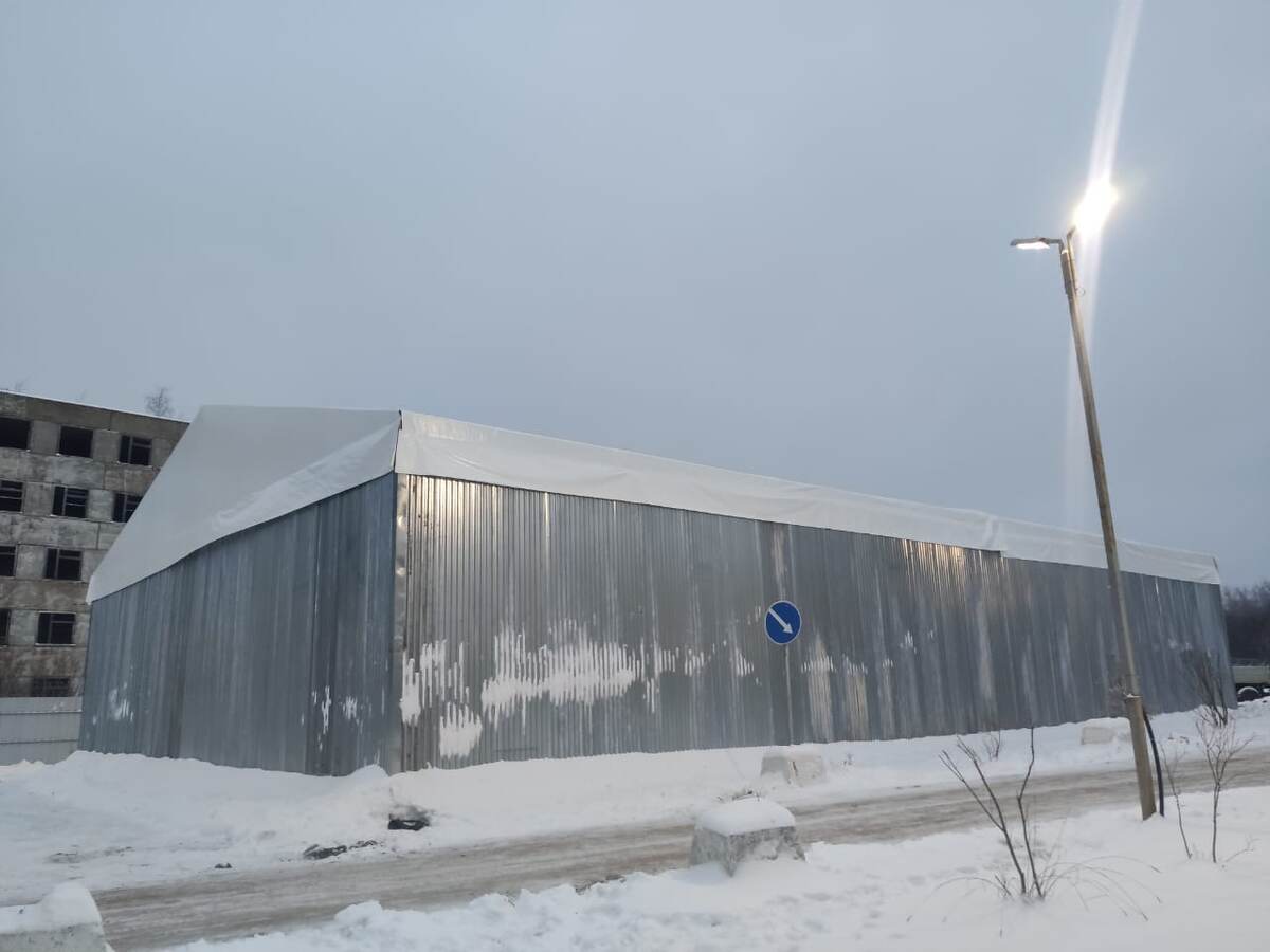 Тентовая крыша для металлического ангара от компании Изапром