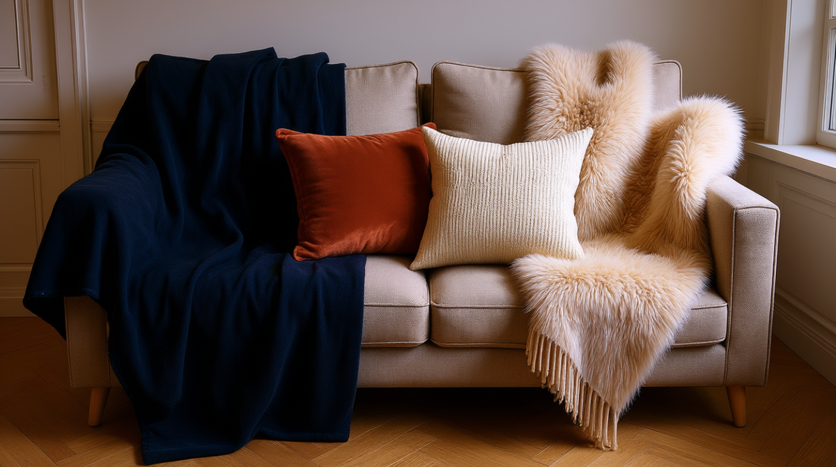 Секрет датского уюта — в наслоении текстур. Сочетайте плотный лен, мягкий вязаный плед и бархатные подушки. Такая комбинация создает невероятное чувство комфорта и глубины.