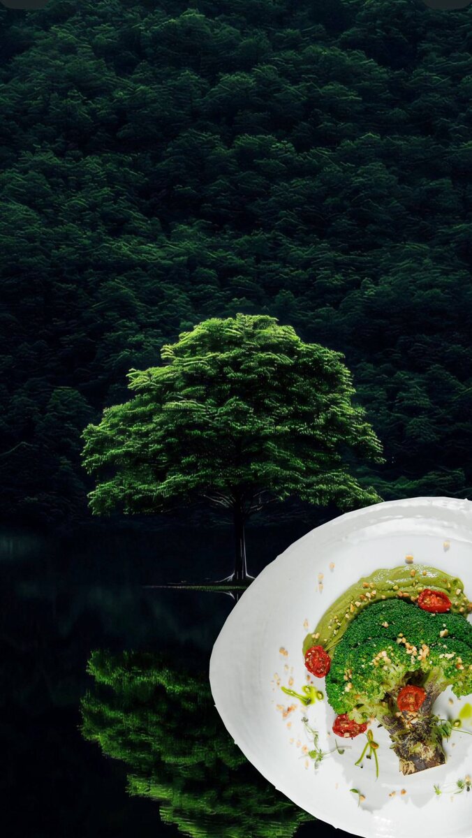 Стейк из брокколи с гуакамоле 