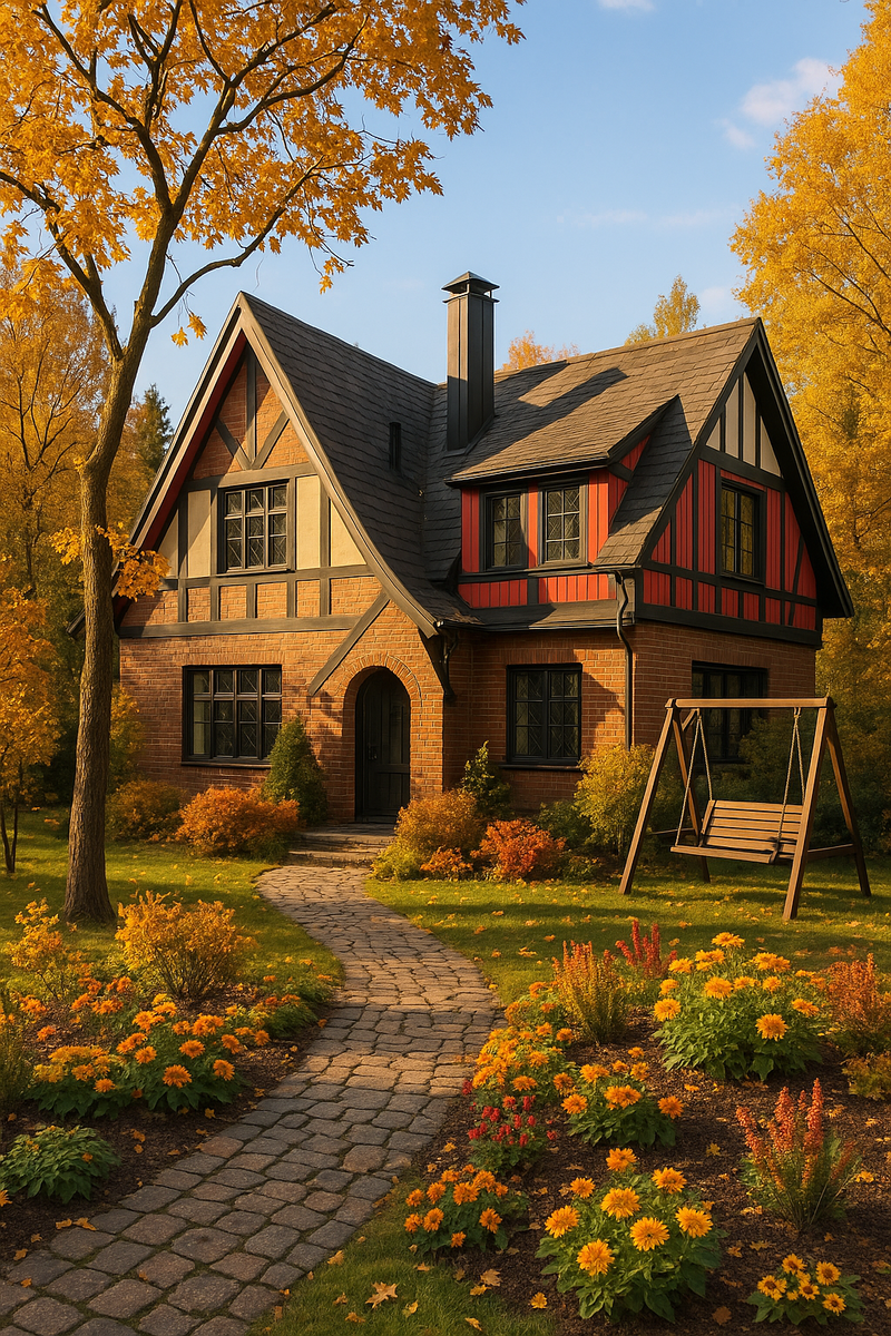 Визуализация проекта дома в стиле Тюдор от Архитектурного Бюро 14.41