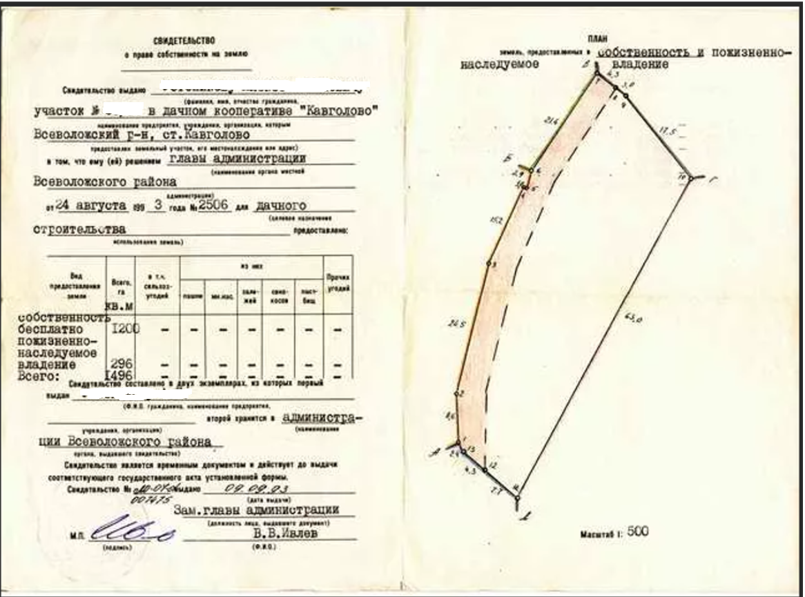 Свидетельство белого цвета, самая первая форма сидетельства.