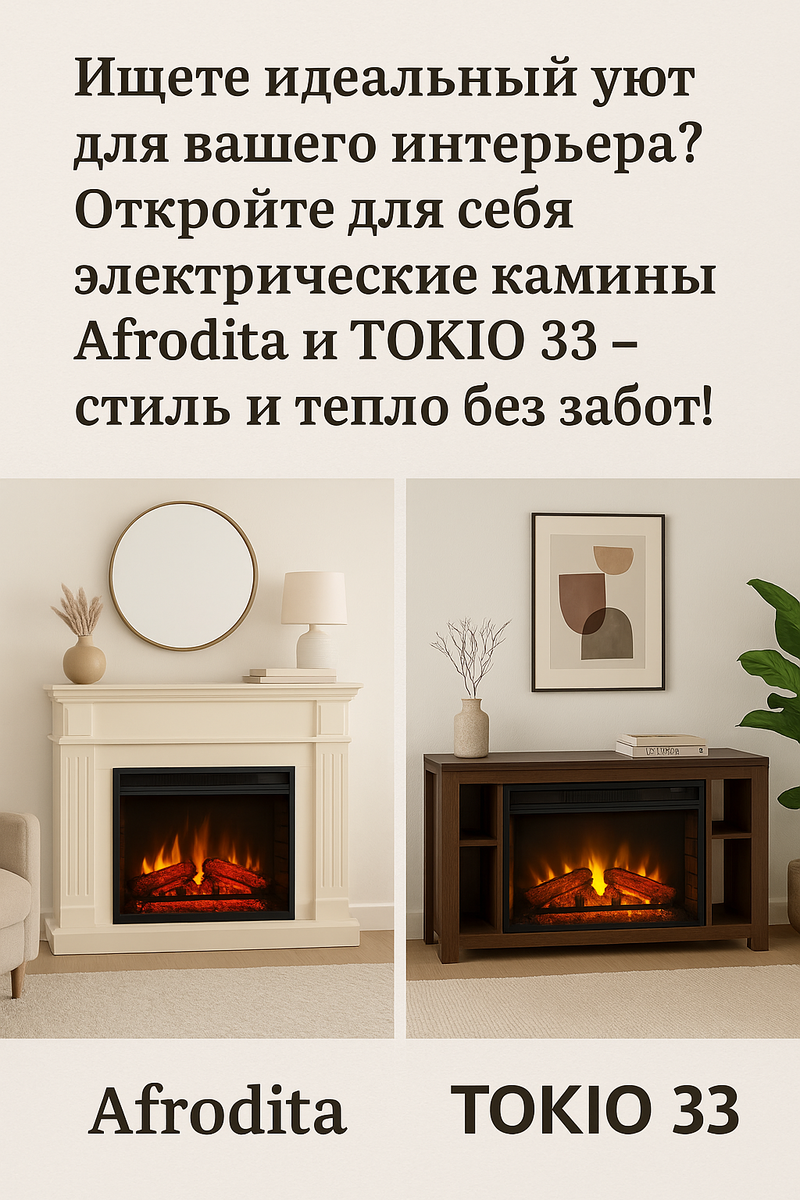    Электрические камины Afrodita и TOKIO 33: создайте идеальный уют и стиль в вашем доме без лишних хлопот Kamin