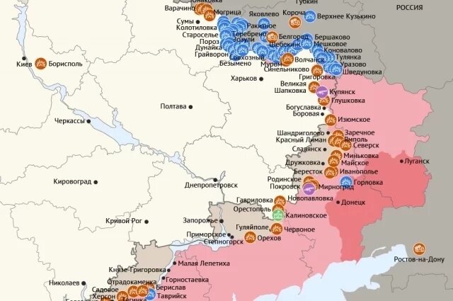    Карта боевых действий в зоне СВО на 23 сентября 2025 года