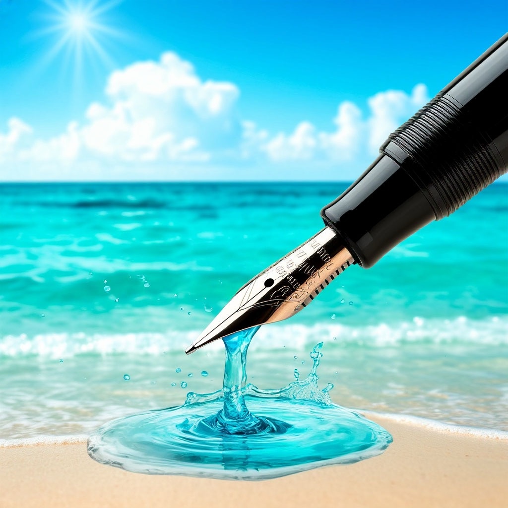 Иллюстрация автора: морской пейзаж на любимом пляже Прибой под Евпаторией