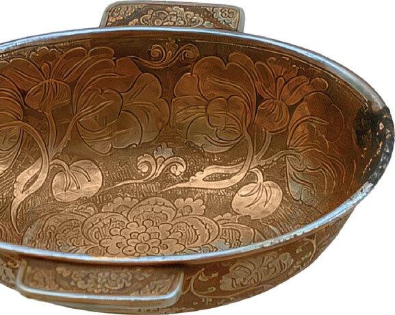 Танская позолоченная серебряная чашечка с цветочным мотивом