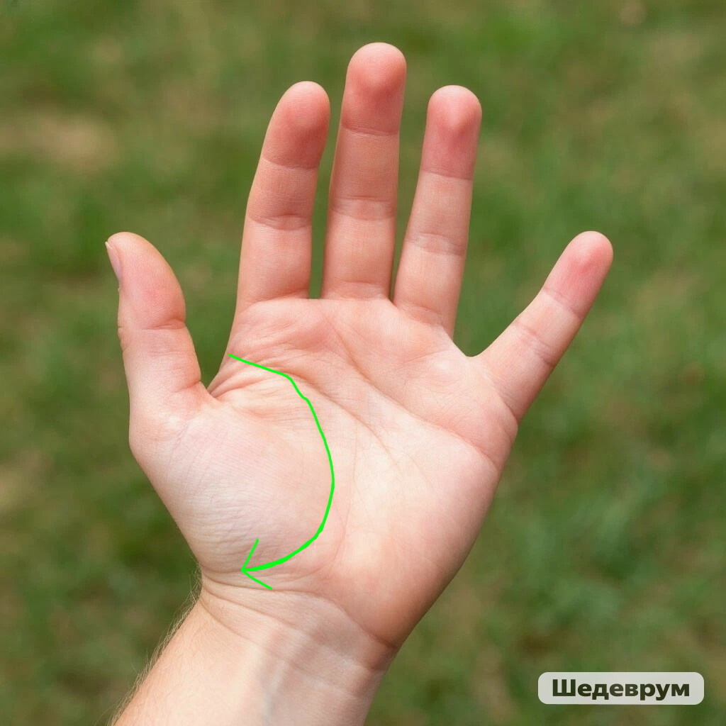 Направление Линии жизни ,зеленая