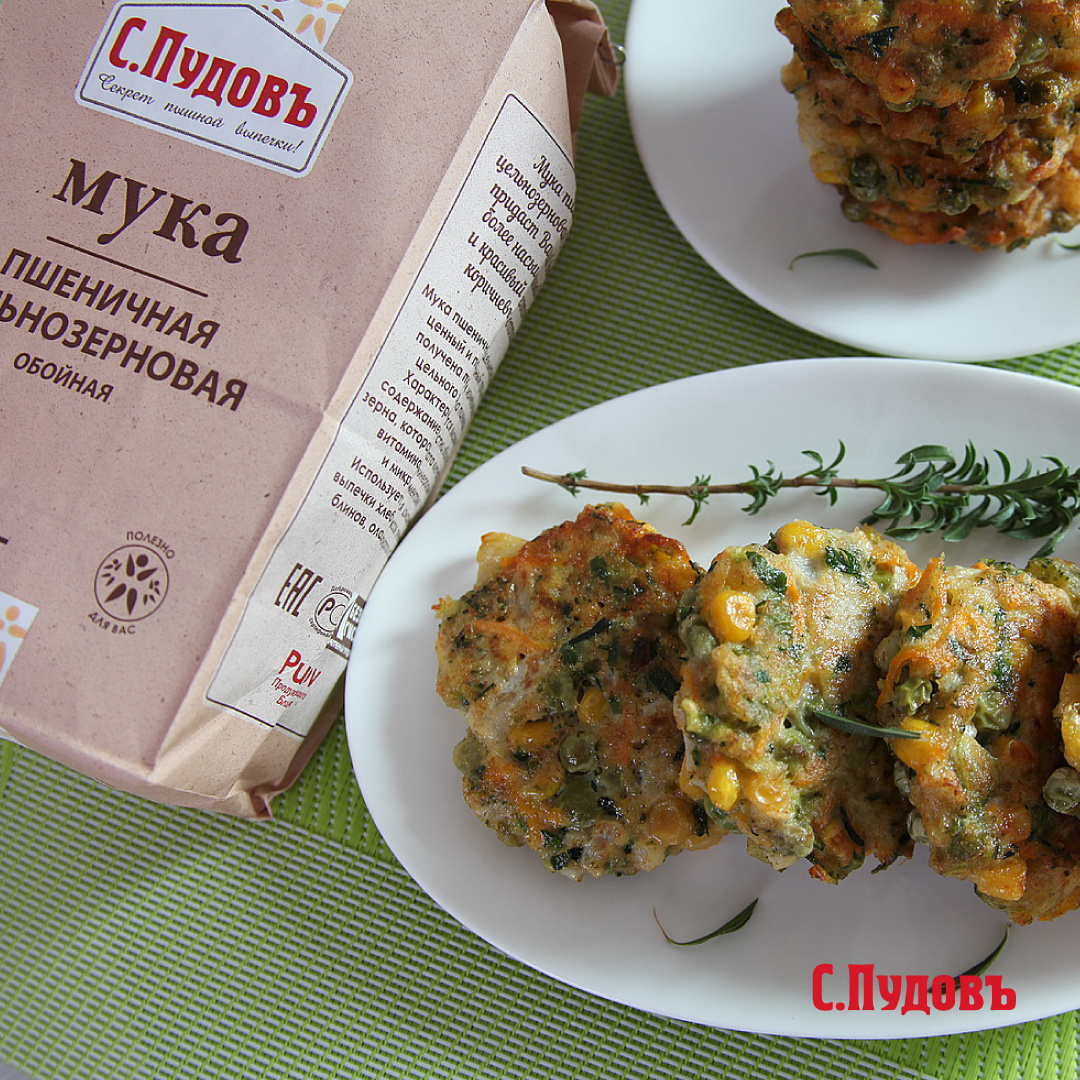 Овощные оладьи с цельнозерновой мукой - вкусно и полезно
