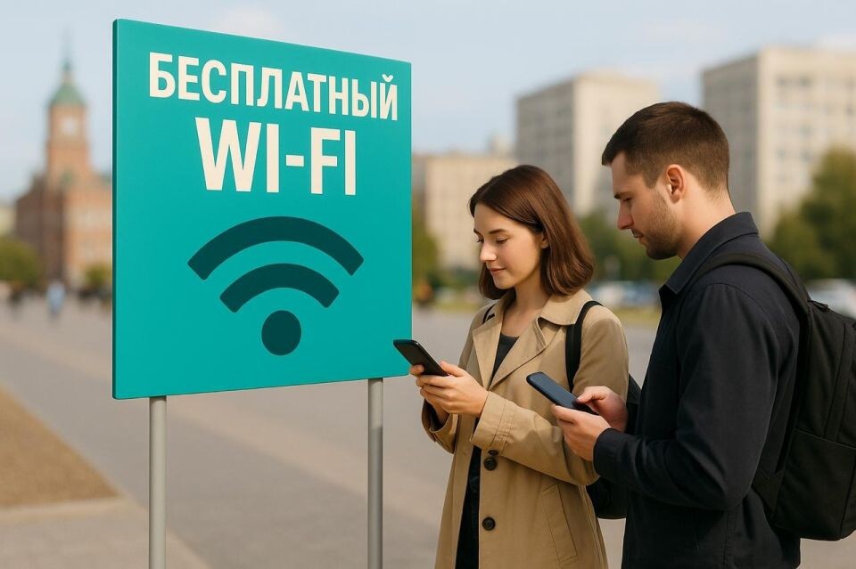    Бесплатная точка Wi-Fi в Барнауле. Источник: пресс-служба партии "Новые люди"