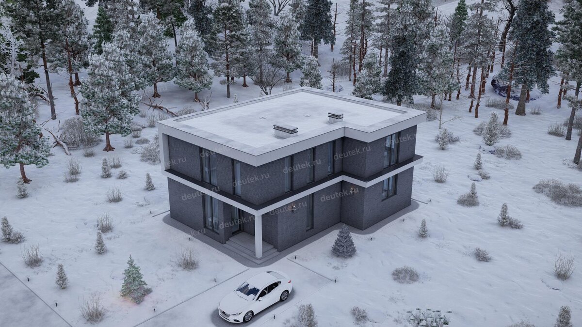 Проект двухэтажного дома 217 м2 в стиле минимализм