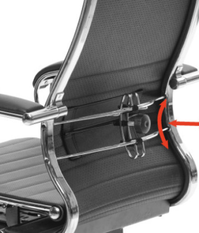 Офисные кресла серии SAMURAI имеют регулируемую поясничную поддержку 