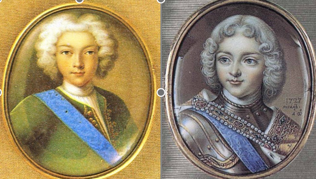 Рис. Портреты Петра II
