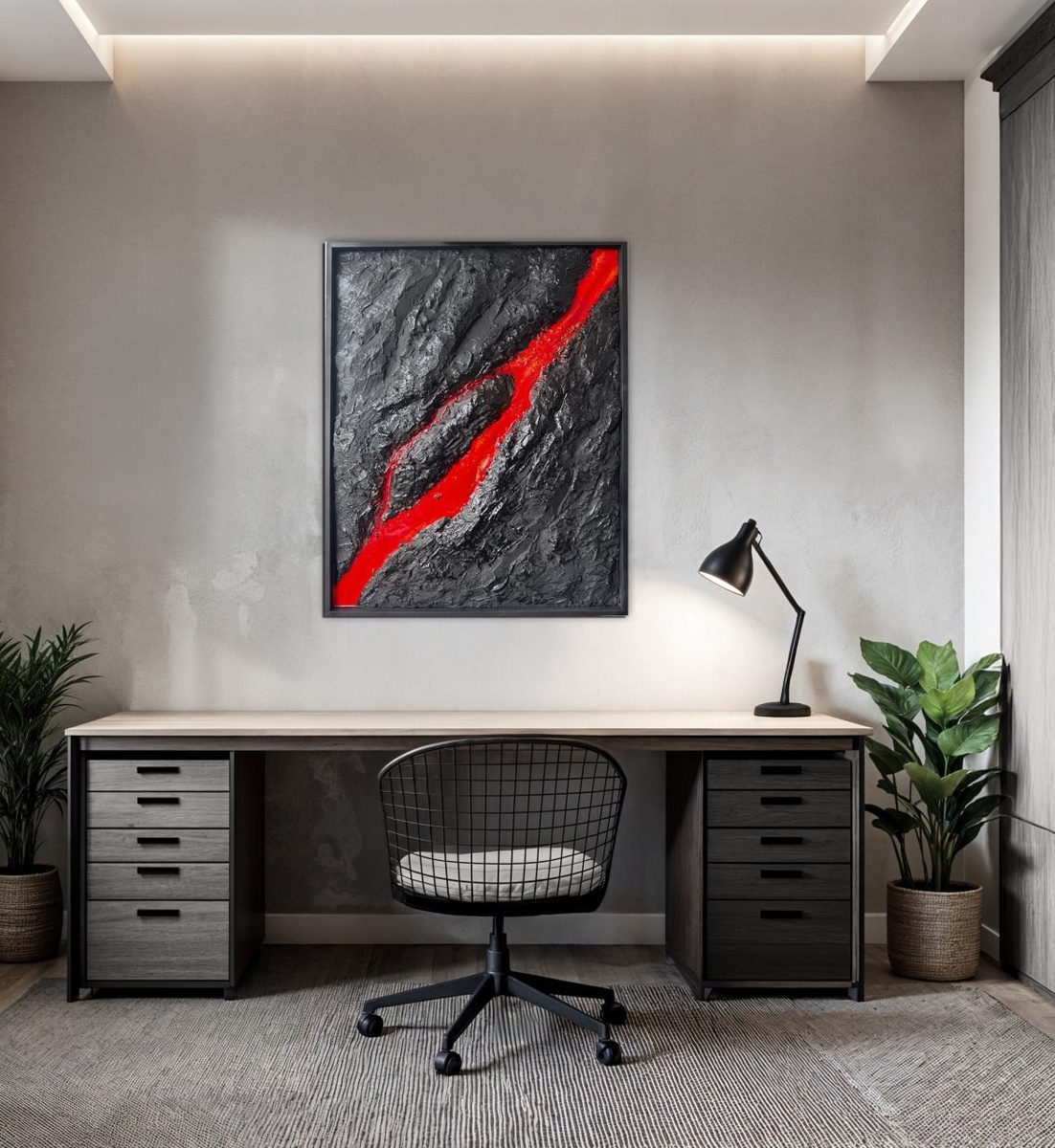 Светлый интерьер с тёмными акцентами