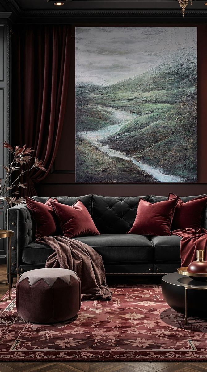 Сочетание винного и зеленого