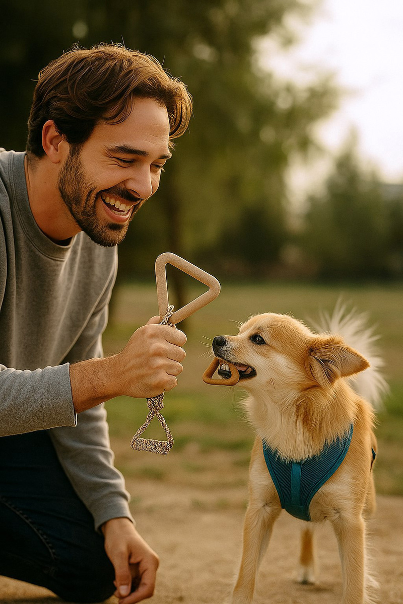 Игрушка Indigo - "треугольник средний на канате". Размер игрушки 12*22 см. 