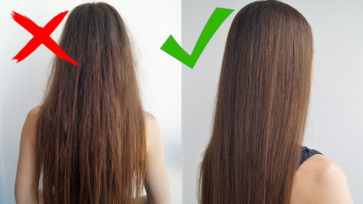 До и после использования протеиновой маски