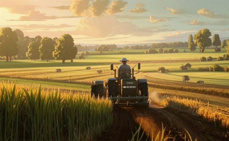 Трактор в поле . Изображение сгенерировано с помощью нейросети Kandinsky by Sber AI / amic.ru