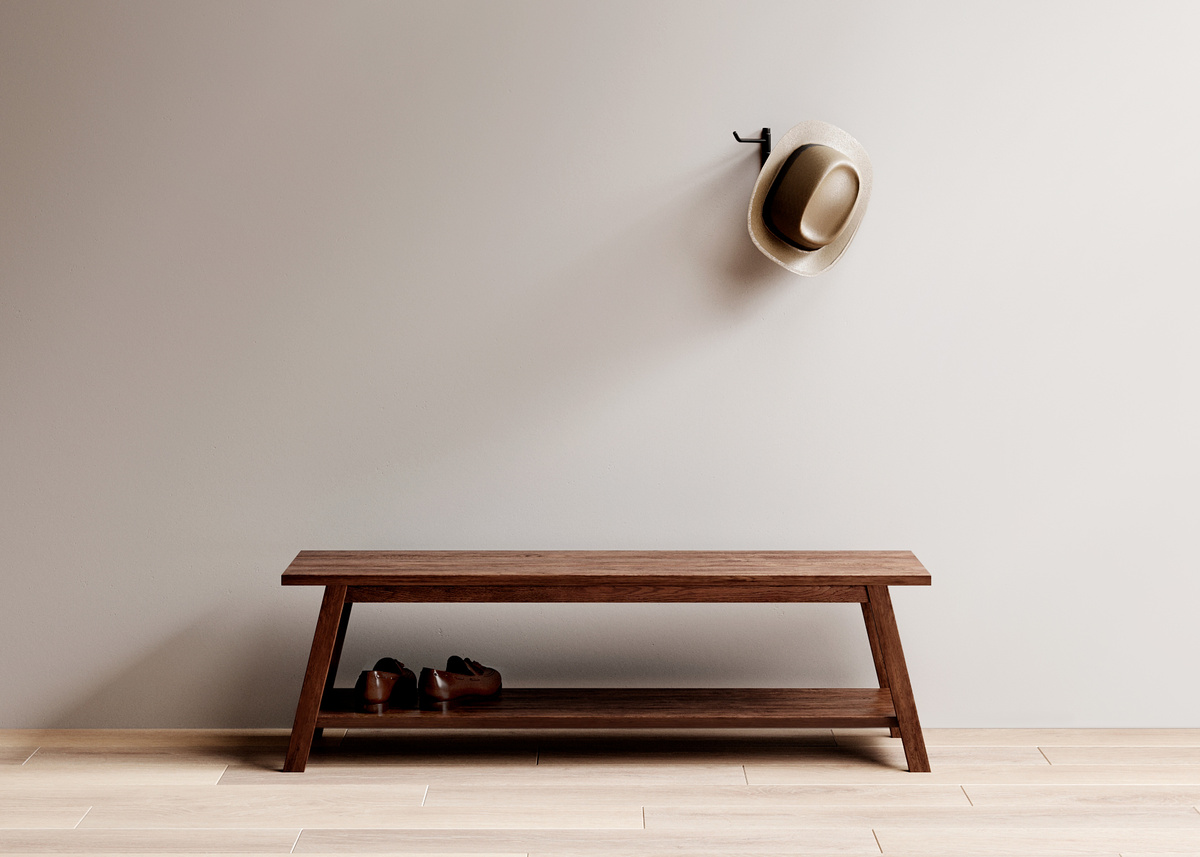 Скамья Имо с открытой полкой для хранения обуви и корзин Pecker.Moscow