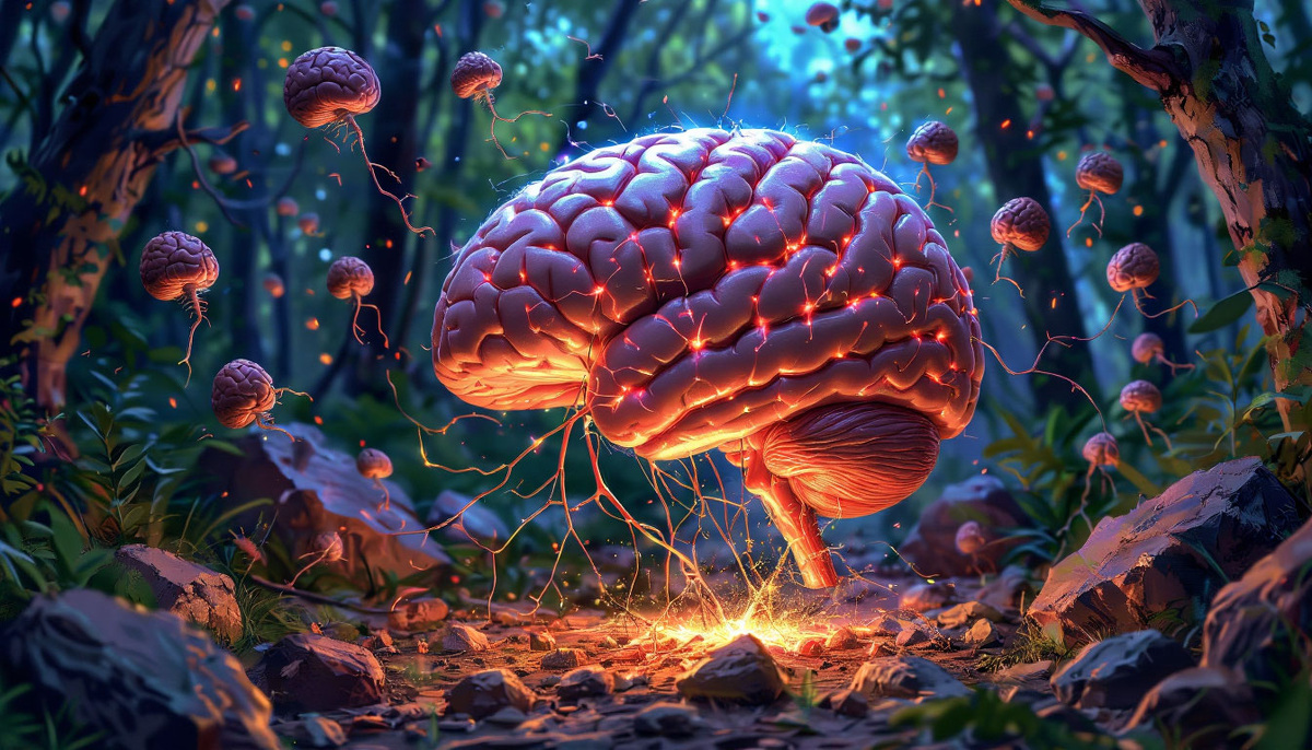 Мозг запрограмирован на выживание. Создано при помощи ИИ.