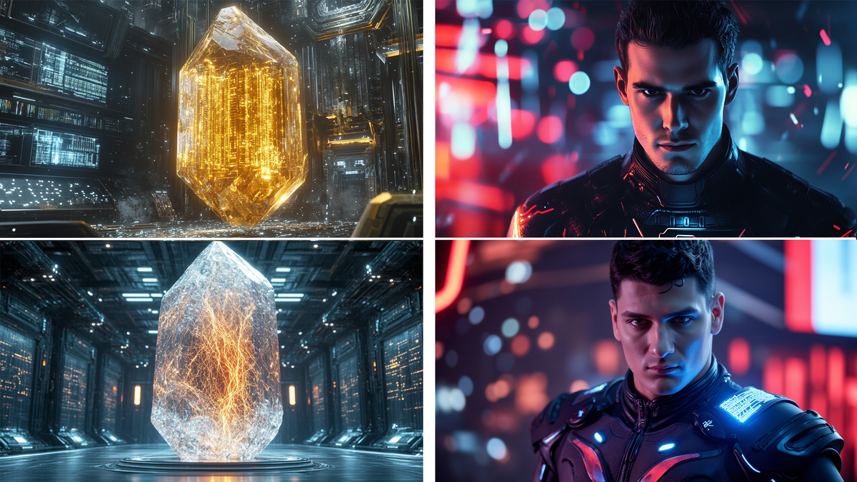 Иллюстрации к первой части цикла «Синтетическая утопия: за гранью кода»: верхние варианты сделаны в Миджорней, нижние - в Криа. Как вам разница? Что нравится больше?