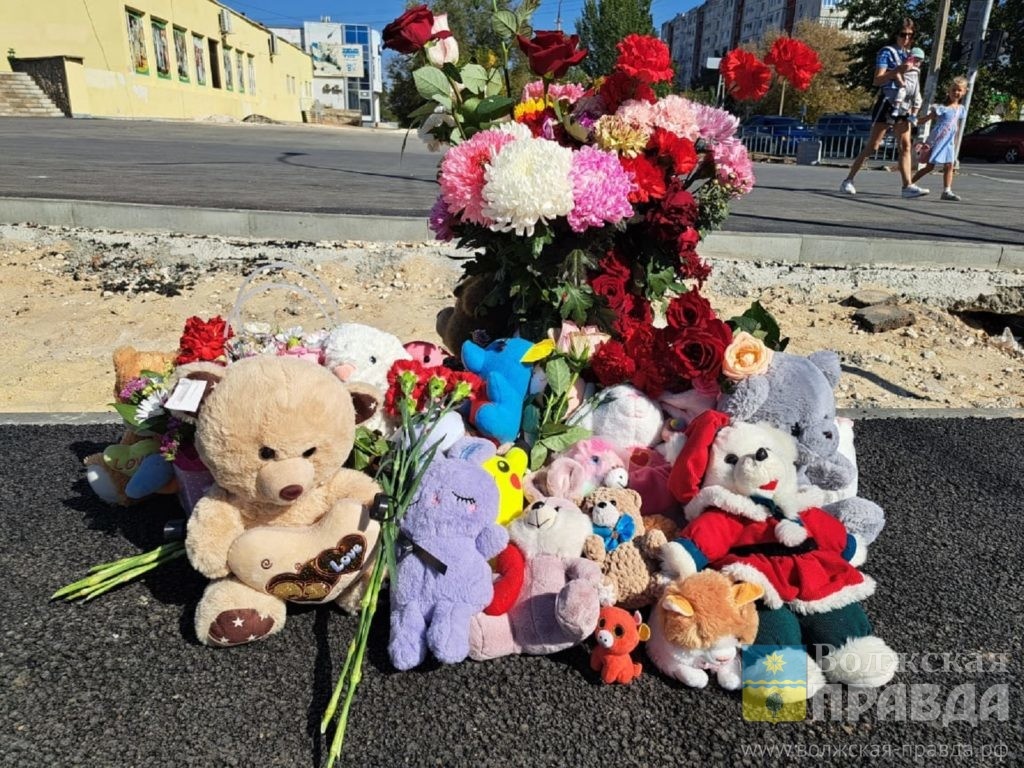     Волжане устроили на месте погибшей под колёсами маршрутки 9-летней девочки мемориал
