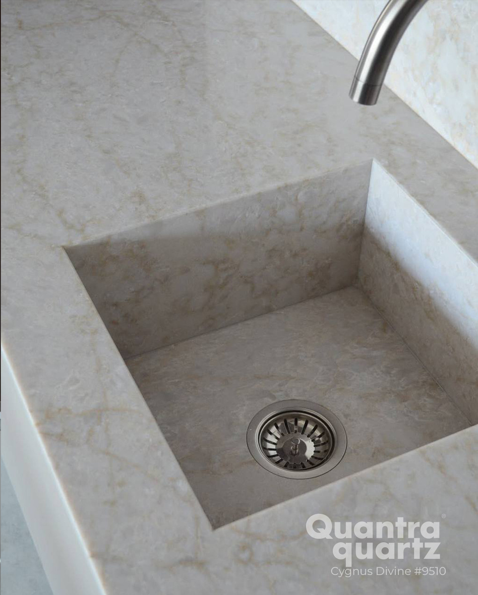 Интегрированная мойка из кварца Cygnus Divine (Quantra quartz)