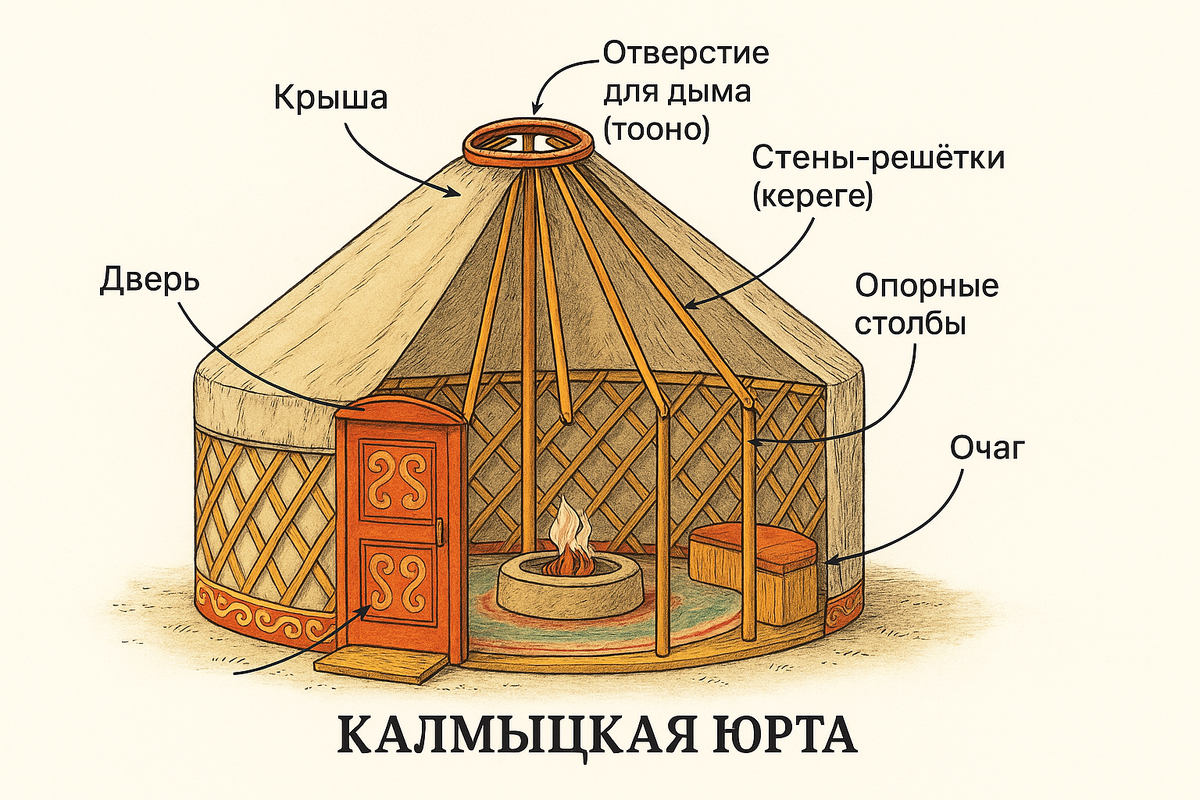 схема устройства юрты 