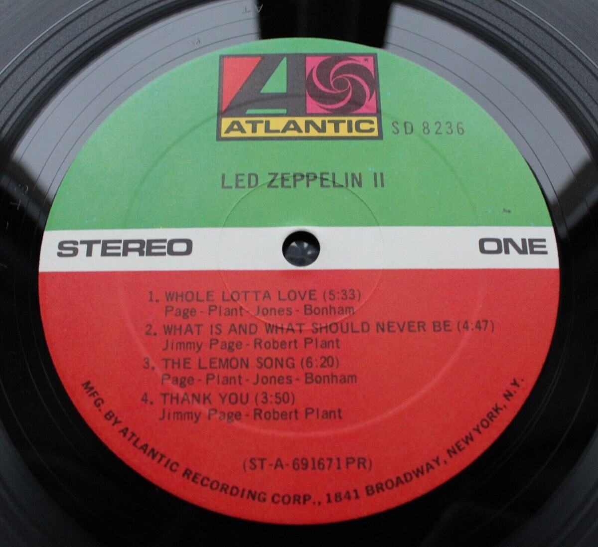 Led Zeppelin II US Orig'69 Atlantic SD-8236 RL Hot Mix SS Promo. Цена 4300$