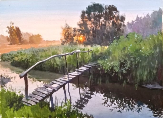 Художник Ольга Кабаева, гуашь. Работа из урока курса "Гуашь и солнце"