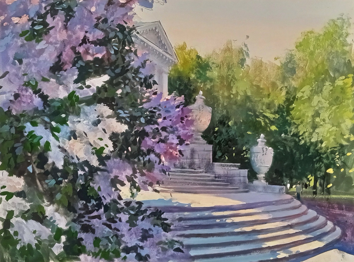 Художник Ольга Кабаева, гуашь. Работа из урока курса "Гуашь и солнце"