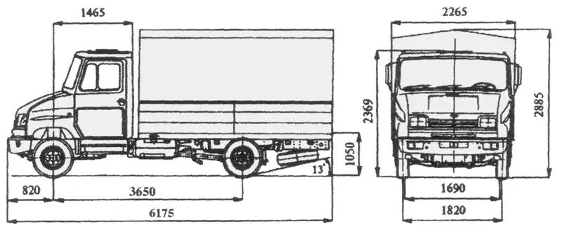 Базовый ЗИЛ‑5301 имел грузоподъемность 3000 кг при снаряженной массе 3725 кг. Помимо стандартного бортового грузовика с колесной базой 3650 мм, создали шасси для фургонов и автобусов, а позднее – и шасси с удлиненной (4250 мм) и укороченной (3245 мм) базами.