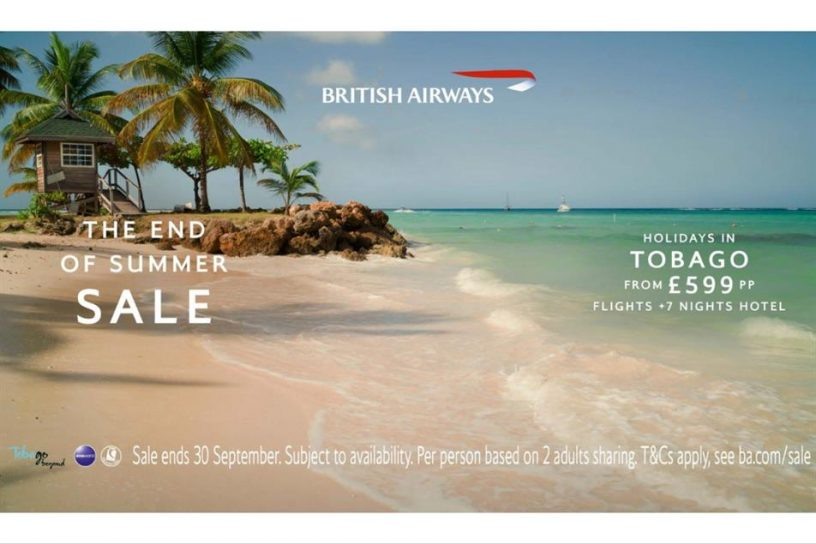 Пример персонализированной рекламы Dynamic Pause Ads на ITVX от British Airways «The End of Summer Sale» («Распродажа конца лета»).