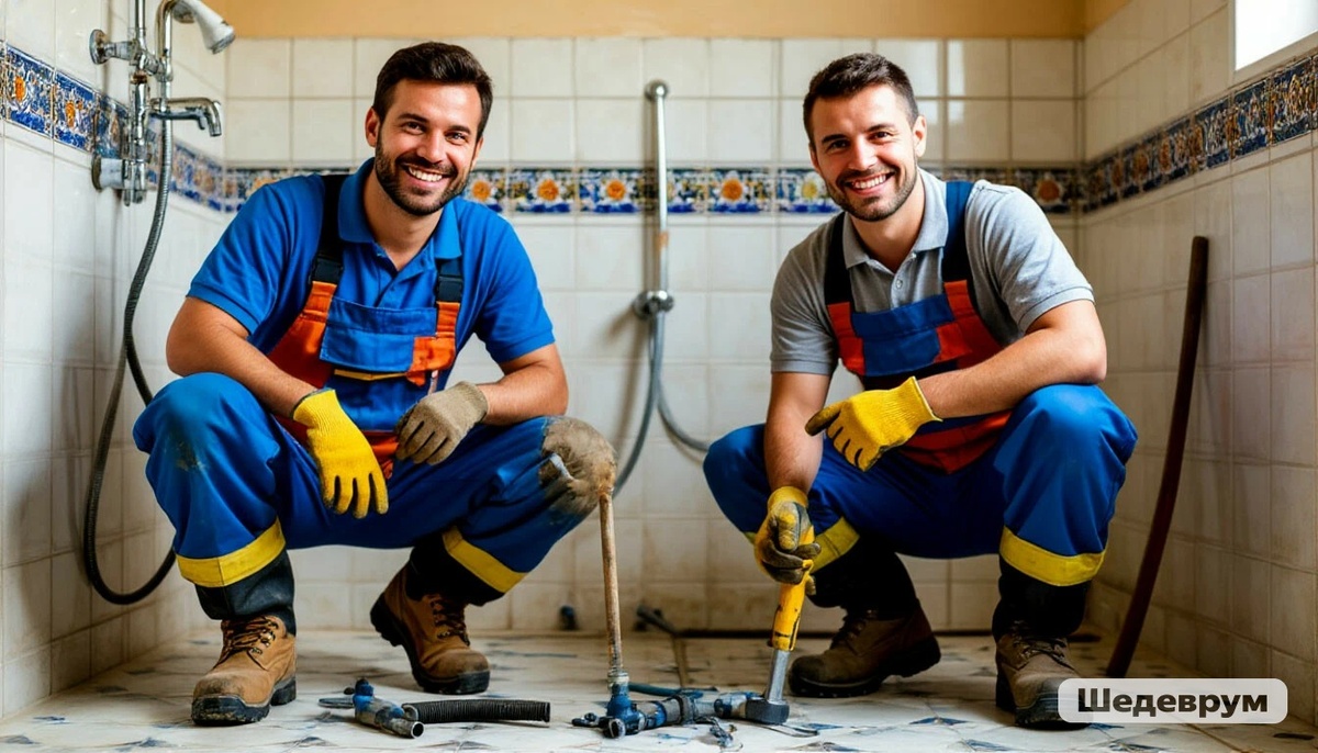 Логотип Шедврум поленился убрать. Вот такие сантехники под ключ.