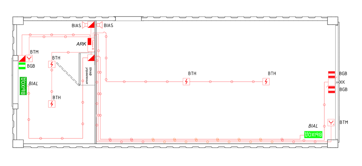 План установки и подключений устройств