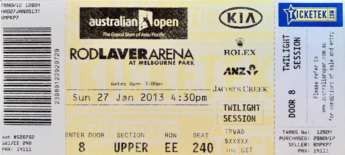 Билет на мужской финал