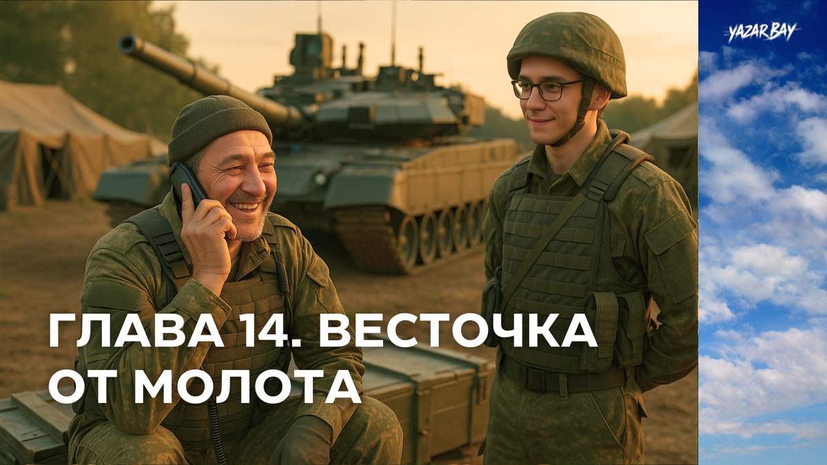 Редкая улыбка на лице танкиста — весточка от раненого товарища, которая дороже любой награды. ©Язар Бай.