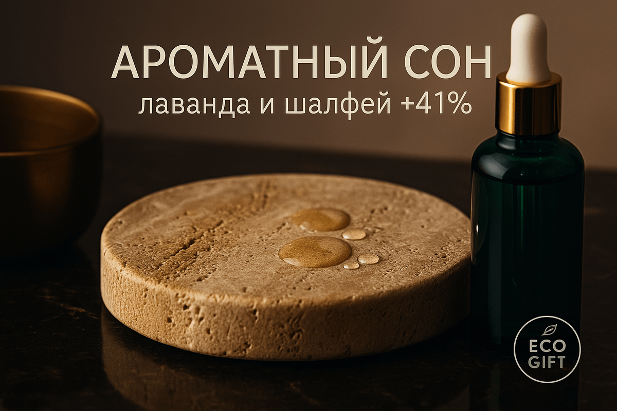    Ароматический поднос с лавандой и шалфеем — пошаговая формула 2:1 от EcoGift; снижает стресс и улучшает сон (+41% в отелях). Создайте свой ритуал. Марина Погодина