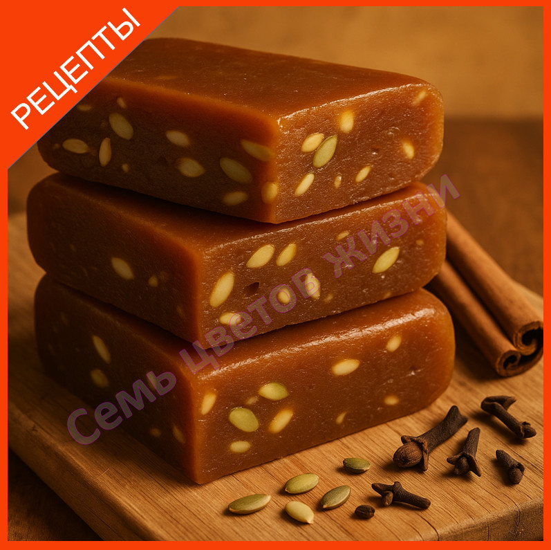 Грушевый сыр с тыквенными семечками