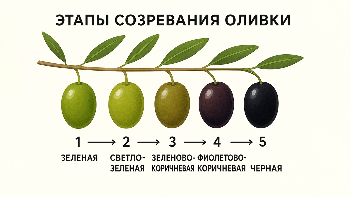 От юности к мудрости: как оливка наливается цветом