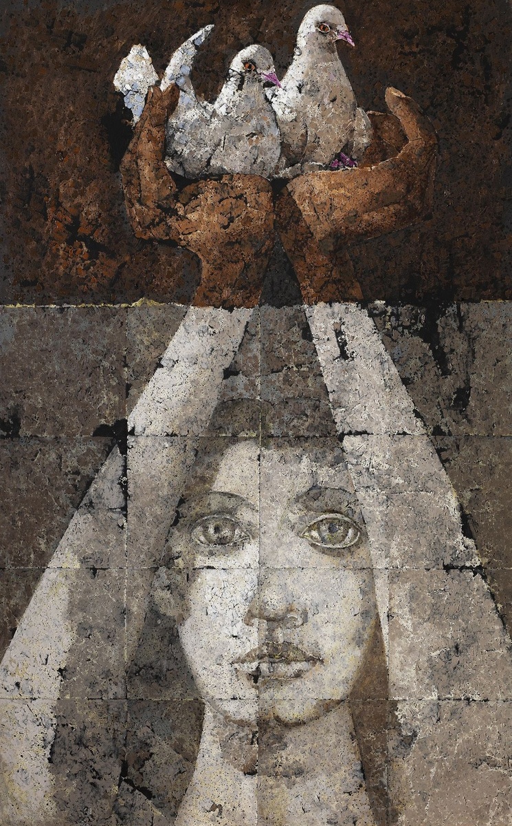 КАРТИНА ПАКИСТАНСКОГО ХУДОЖНИКА ДЖАМИЛЯ НАКШИ / Jamil Naqsh / 1939 - 2019