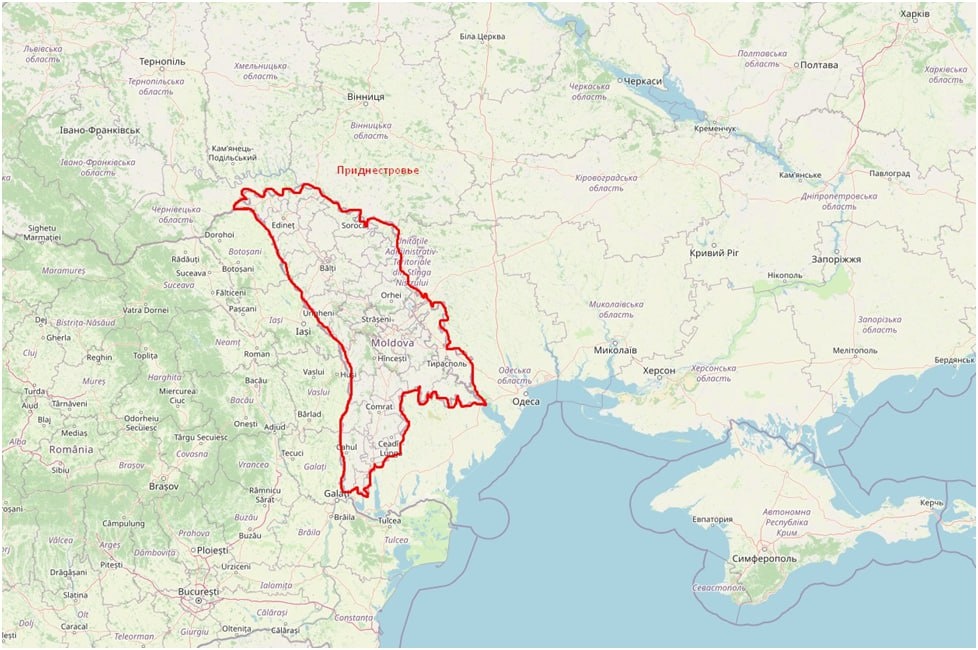 Приднестровье зажато между Украиной и Молдавией. Коллаж: Novorosinform