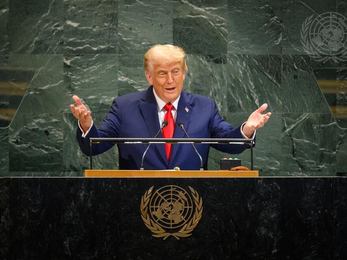    Президент США Дональд Трамп выступает на Генассамблее ООН© Фото : UN Photo/Loey Felipe