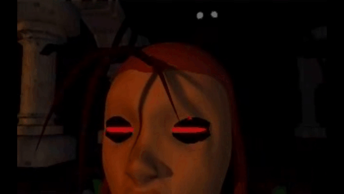 Gif картинка "Каменная горгулья похищает Офелию"