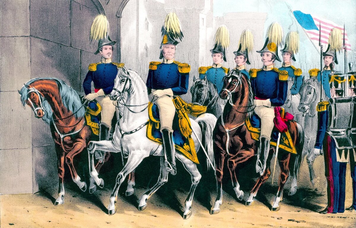 Генерал Скотт со штабом въезжает в Мехико