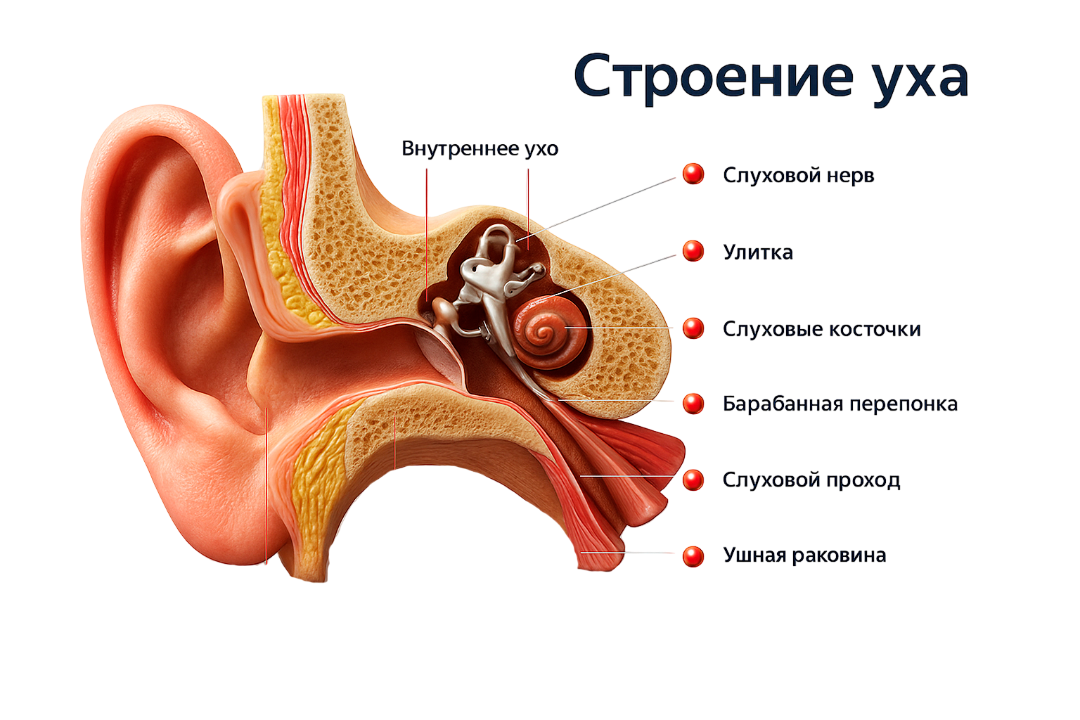 Схема внутреннего уха 
